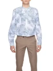 Antony Morato blaues Palmenmuster Hemd