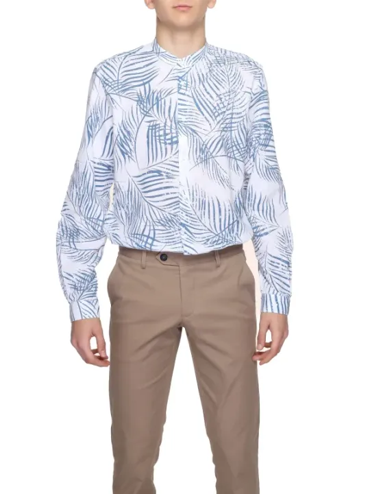 Antony Morato blaues Palmenmuster Hemd