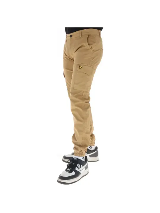 Khaki Hosen mit elastischen Bündchen