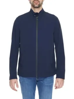 Blaue Winddichte Fleecejacke mit Reißverschluss