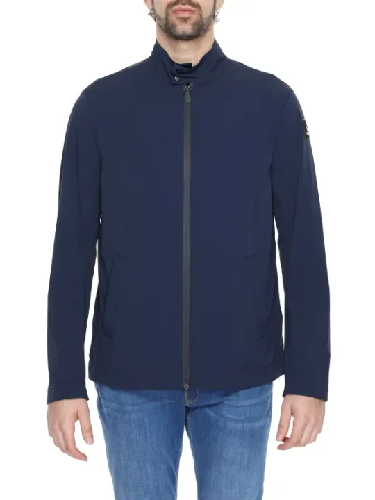 Blaue Winddichte Fleecejacke mit Reißverschluss