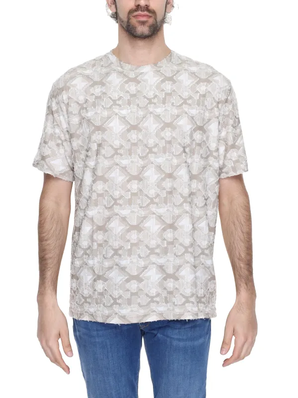 Weißes T-Shirt mit Krokodilmuster