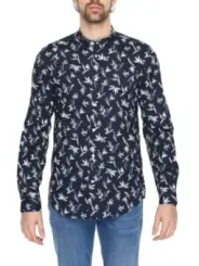 Marineblaues Hemd mit Blumenmuster