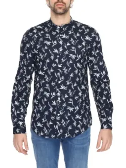 Marineblaues Hemd mit Blumenmuster