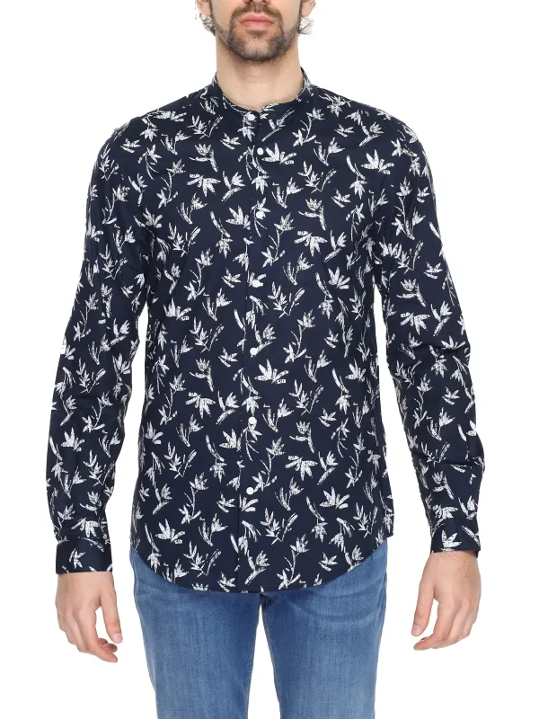 Marineblaues Hemd mit Blumenmuster