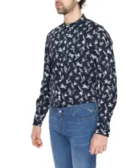 Mandarin Kragenhemd mit Brusttasche