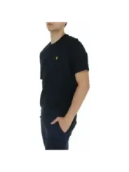 Schwarzes Baumwoll-T-Shirt mit Vogel-Logo