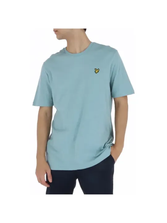 Blaues T-Shirt mit Schmetterling.