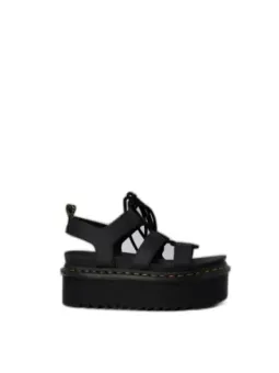 Schwarze Dr. Martens Plateau Sandalen