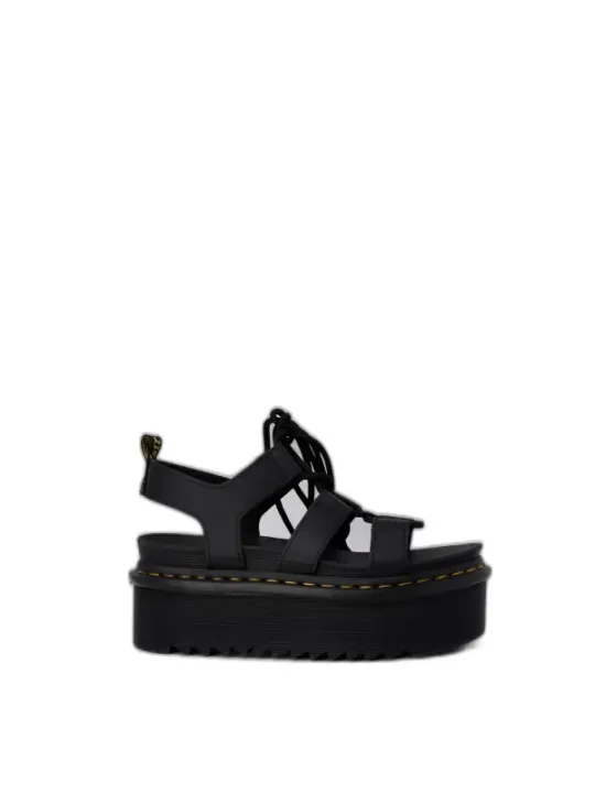 Schwarze Dr. Martens Plateau Sandalen