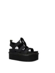 Schwarze Dr. Martens Plateau Sandalen