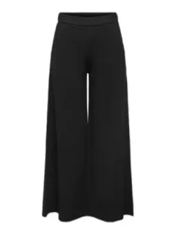 Schwarze Damenweite-Hose hoher Bund