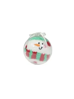 Schneemann Glasornament mit Schleife