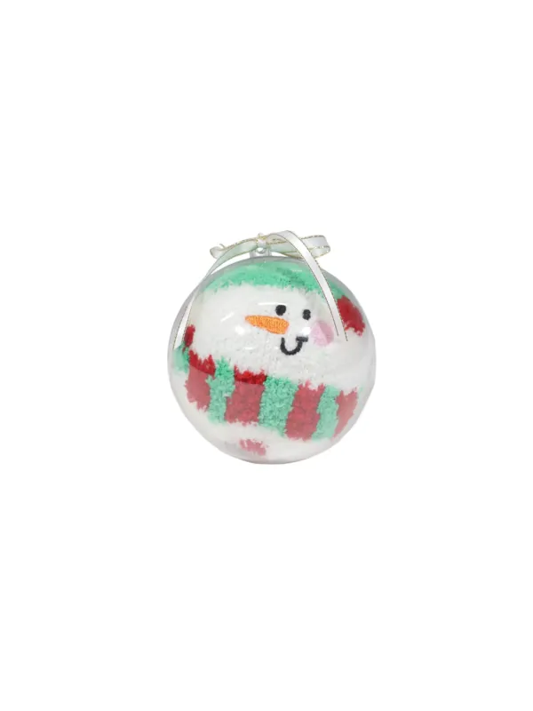 Schneemann Glasornament mit Schleife