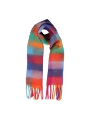 Buntes kariertes Halstuch mit Fransen