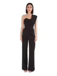 Dunkler Ein-Schulter-Strampler weites Bein