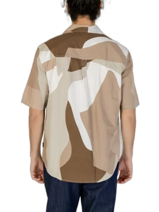 Braun-weißes Camo-Hemd Kurzarm