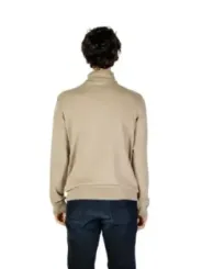 Khaki Viertelzip-Pullover Detail