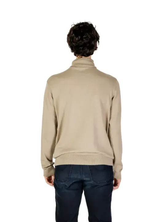 Khaki Viertelzip-Pullover Detail