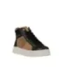 Schwarze Leder High-Top Sneaker