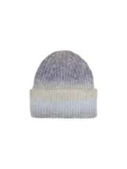 Grau-Beige Ombre Strickmütze gerippt