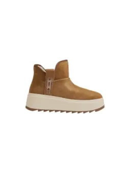 Tan Wildleder High-Top Strassstiefel