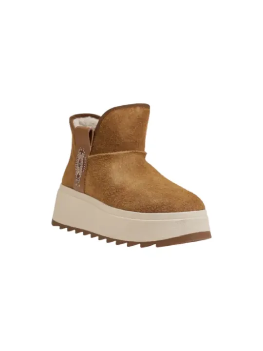 Tan Wildleder Plattform Stiefeletten