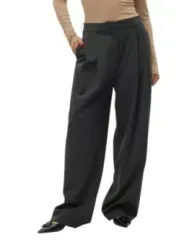 Schwarze Wollhosen mit Knopfleiste