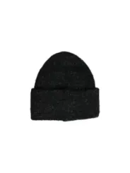 Schwarze Strickmütze mit Textur