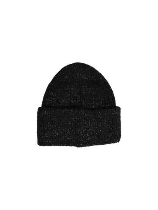 Schwarze Strickmütze mit Textur