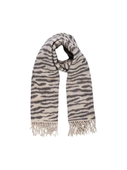 Zebra-Muster Schal mit Fransen