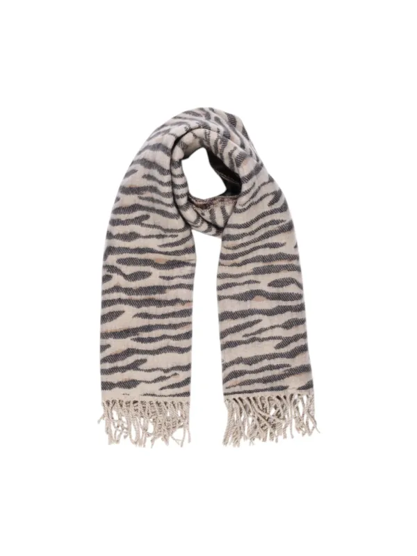 Zebra-Muster Schal mit Fransen
