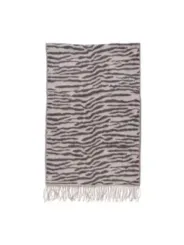 Beige Seidenschal mit braunen Streifen