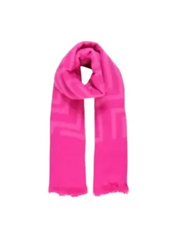 Leuchtend pinker Schal mit Fransen