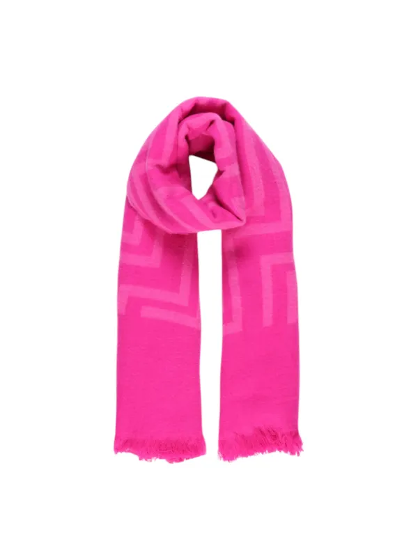 Leuchtend pinker Schal mit Fransen