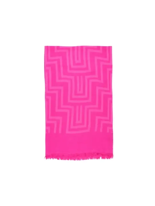 Pink scarf with line pattern