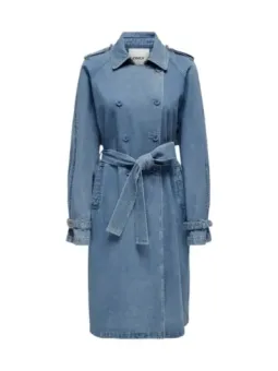 Leichter Jeans Trenchcoat mit Gürtel