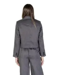 Grauer taillierter cropped Blazeranzug