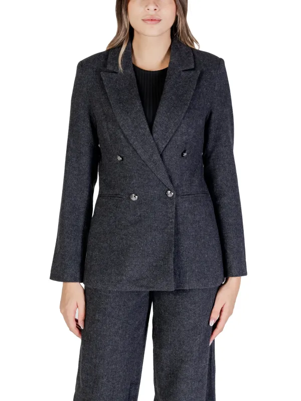 Dunkelgrauer Damen Blazer Anzug