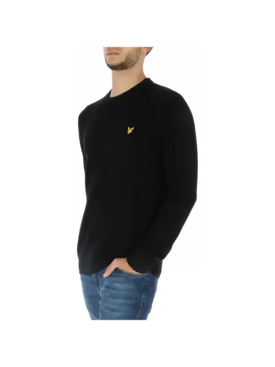 Schwarzer Pullover mit Vogel-Logo