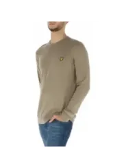 Khaki-Pullover mit gelbem Vogel