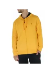 Gelbe Kapuzenjacke mit rotem Logo