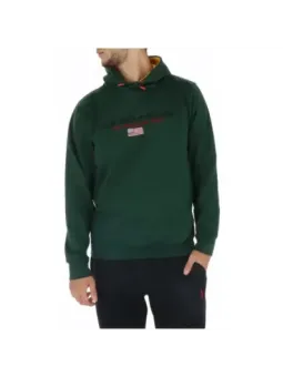 Grüner Golf-Pullover mit Flaggen-Stickerei