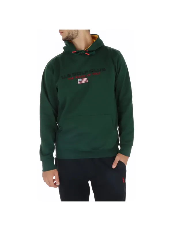 Grüner Golf-Pullover mit Flaggen-Stickerei