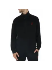 Schwarze Golfjacke mit rotem Logo