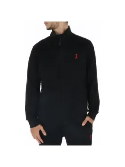 Schwarze Golfjacke mit rotem Logo