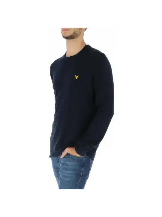 Schwarzer Lyle & Scott Rundhals-Pullover