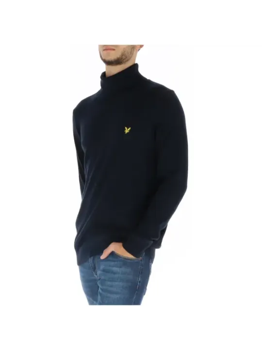 Navy Lyle & Scott Stehkragenpullover