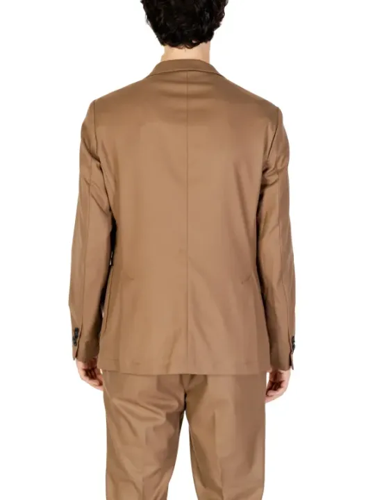 Herren Anzug Braun Klassisch Schlank