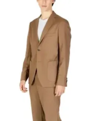 Tan Wolle Zwei-Knopf Herrenanzug